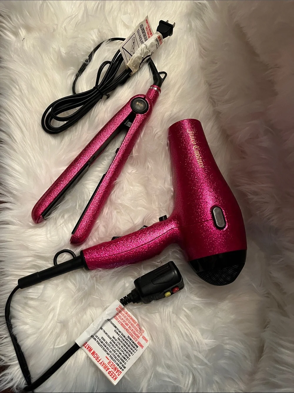 Juicy Couture Sparkling Fuchsia Hair Dryer and Flat Iron Set